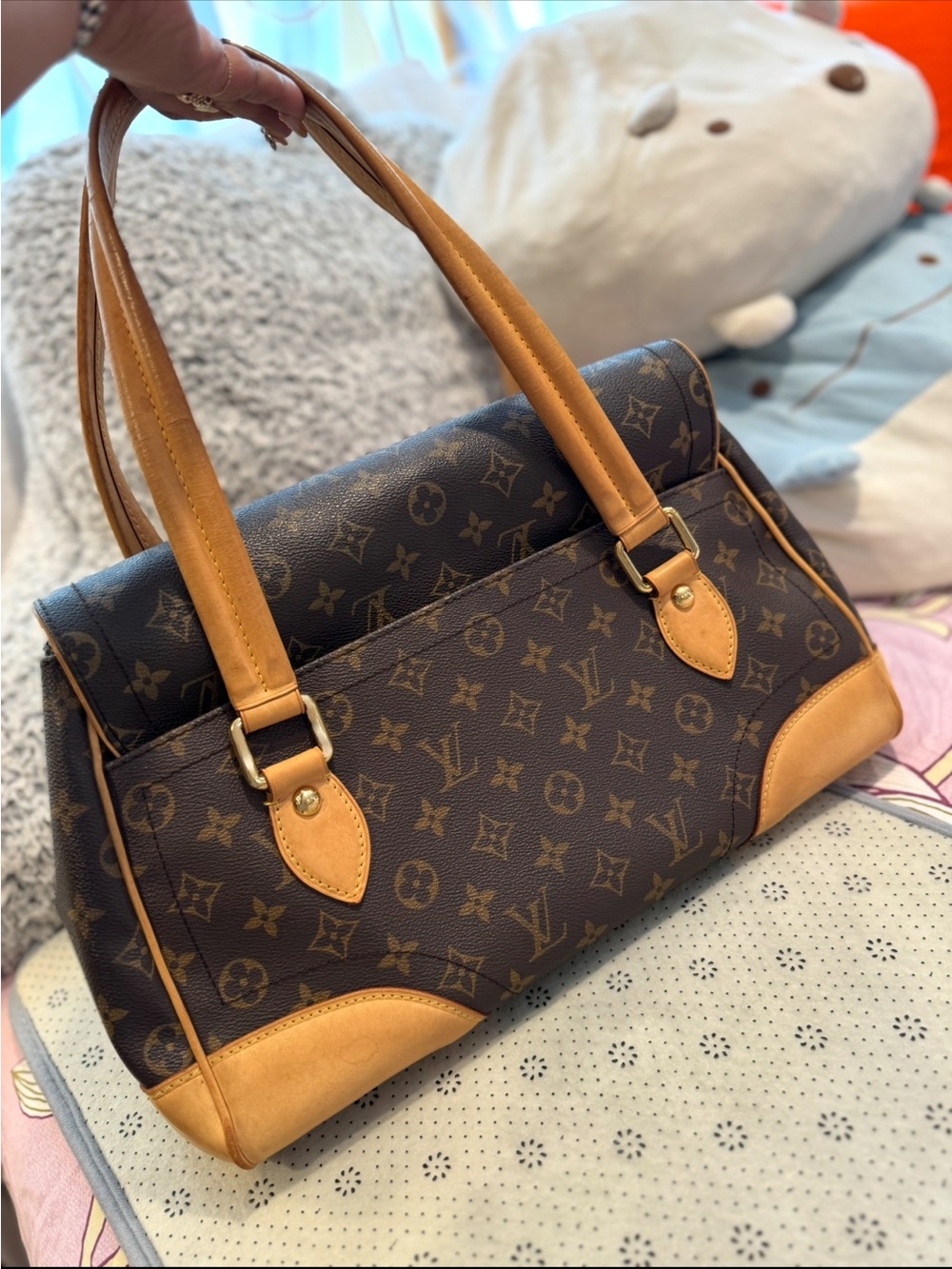 Louis Vuitton Monogram Top-Handle Satchel in Brown and Tan - Picture 5 of 9